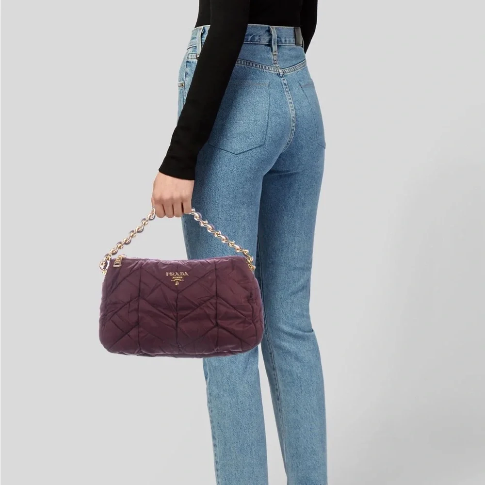 PRADA Eggplant Purple handle bag nylon - Picture 4 of 10